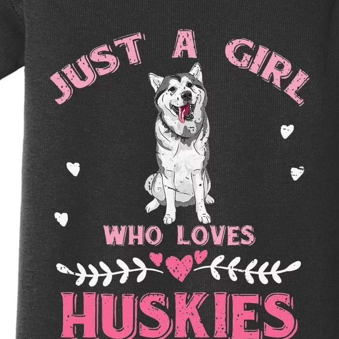 Just A Who Loves Huskies Dog Lover  Husky Baby Bodysuit