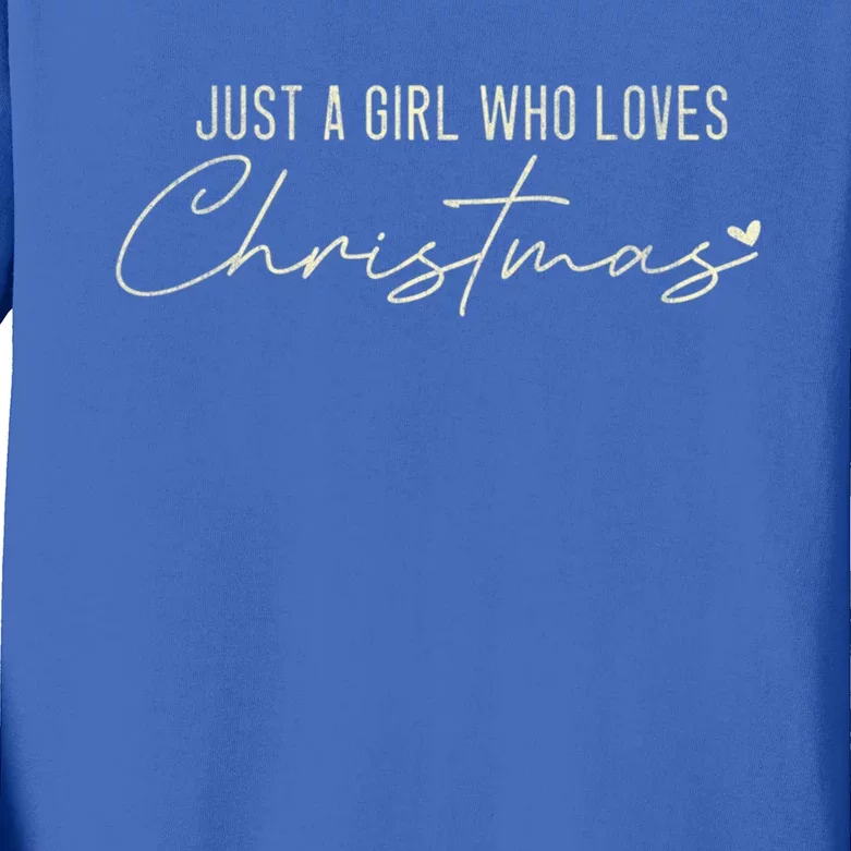 Just A Who Loves Christmas Xmas Gift Kids Long Sleeve Shirt