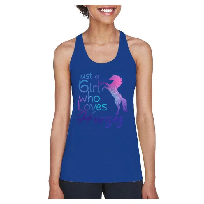 Just A Who Loves Horses Cute Horse Cute Gift Women's Racerback Tank