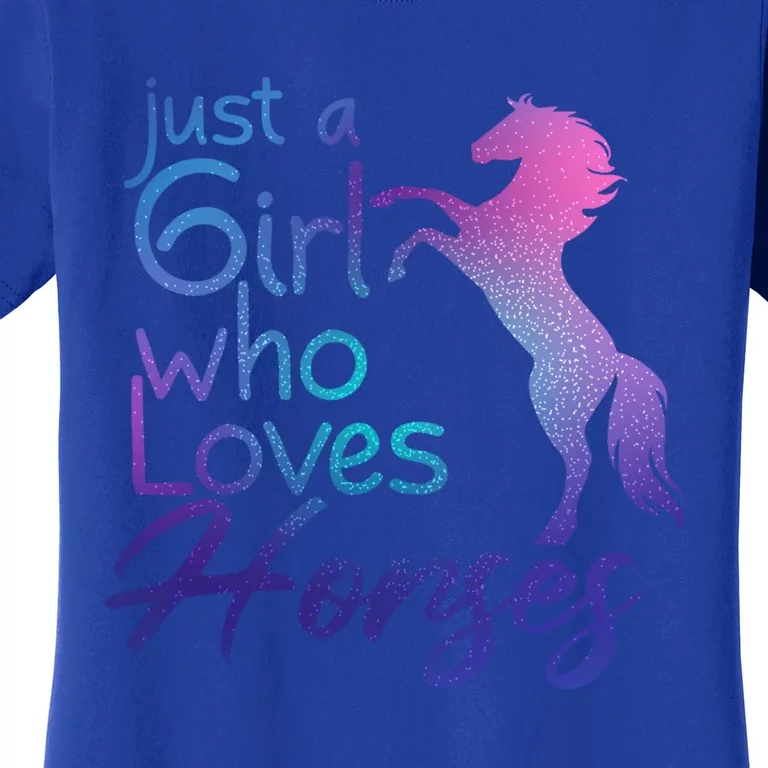 Just A Who Loves Horses Cute Horse Cute Gift Women's T-Shirt