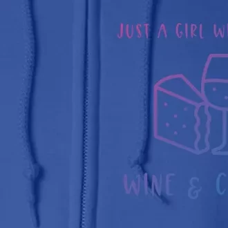 Just A Who Loves Wine And Cheese Charcuterie Foodie Cute Gift Full Zip Hoodie