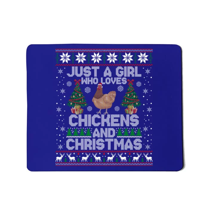 Just A Who Loves Christmas And Chicken Ugly Sweater Meaningful Gift Mousepad