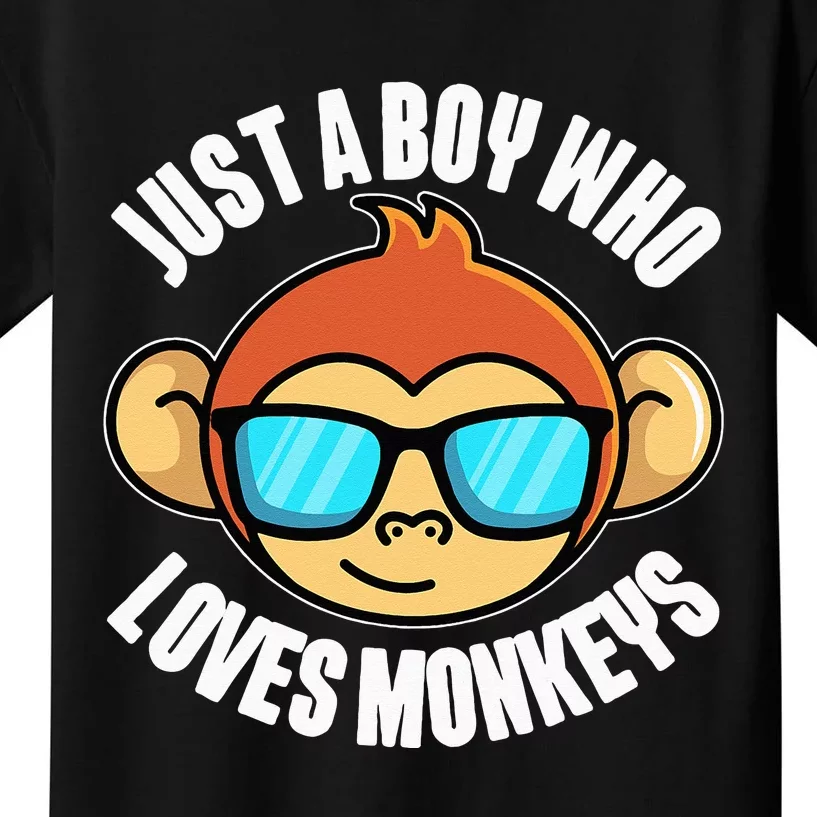 Just A Who Loves Monkeys With Sunglasses Kids T-Shirt