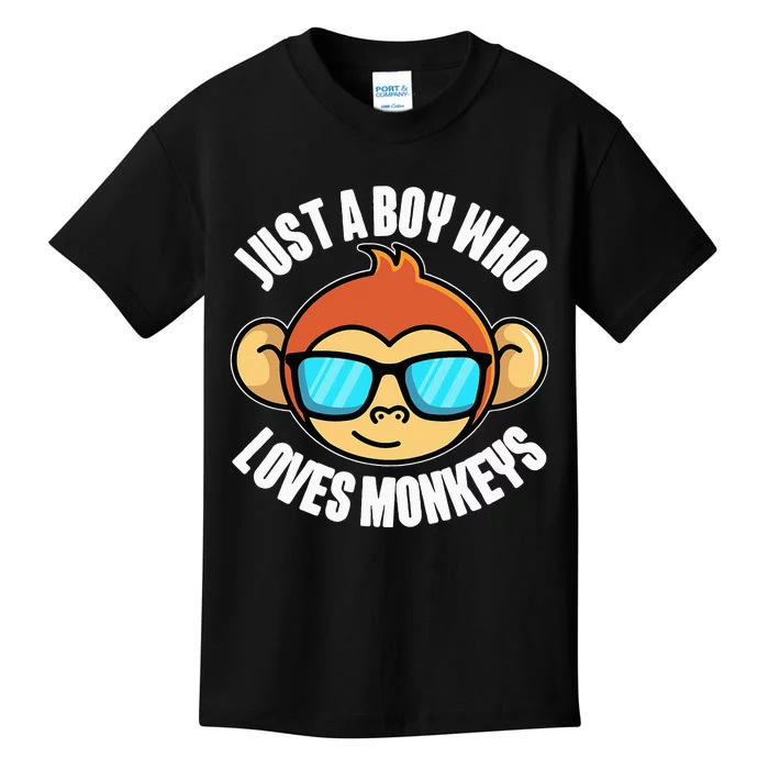 Just A Who Loves Monkeys With Sunglasses Kids T-Shirt