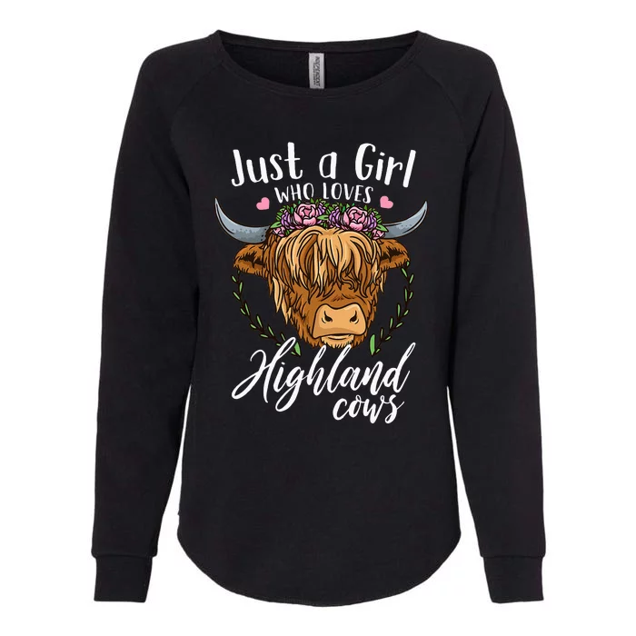 Just A Who Loves Scottish Highland Cows Womens California Wash Sweatshirt