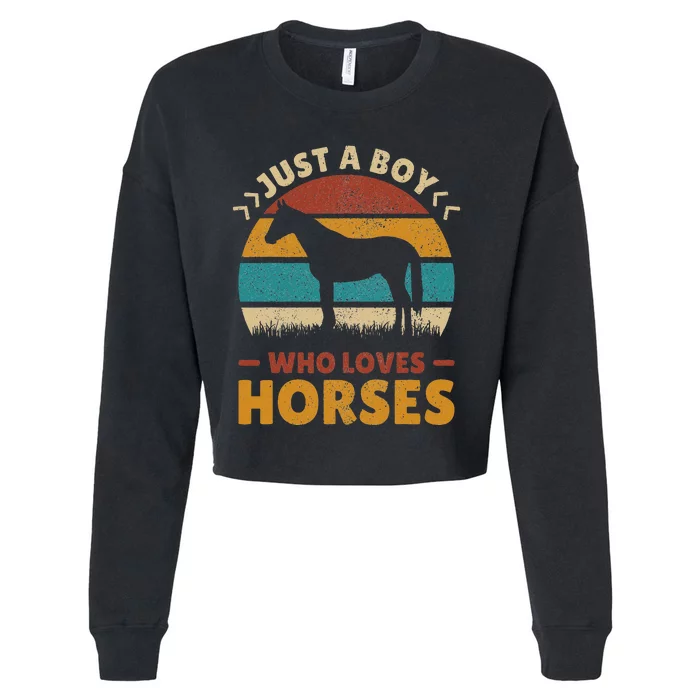 Just A Who Loves Horses Horse Stuff Horse Lover Cropped Pullover Crew