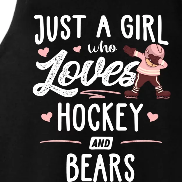 Just A Who Loves Hockey And Bears Gift Gift Ladies Tri-Blend Wicking Tank