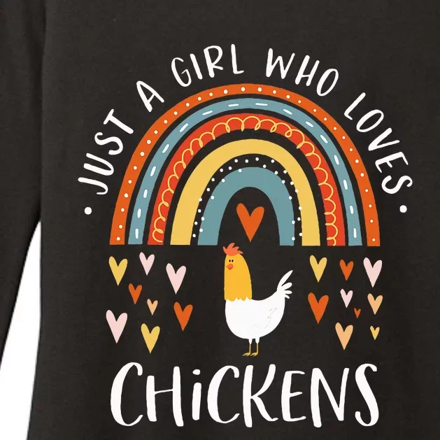 Just A Who Loves Chickens Rainbow Gifts Poultry Lover Womens CVC Long Sleeve Shirt