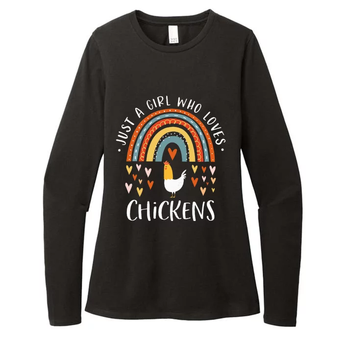 Just A Who Loves Chickens Rainbow Gifts Poultry Lover Womens CVC Long Sleeve Shirt