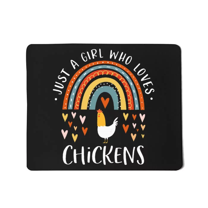 Just A Who Loves Chickens Rainbow Gifts Poultry Lover Mousepad