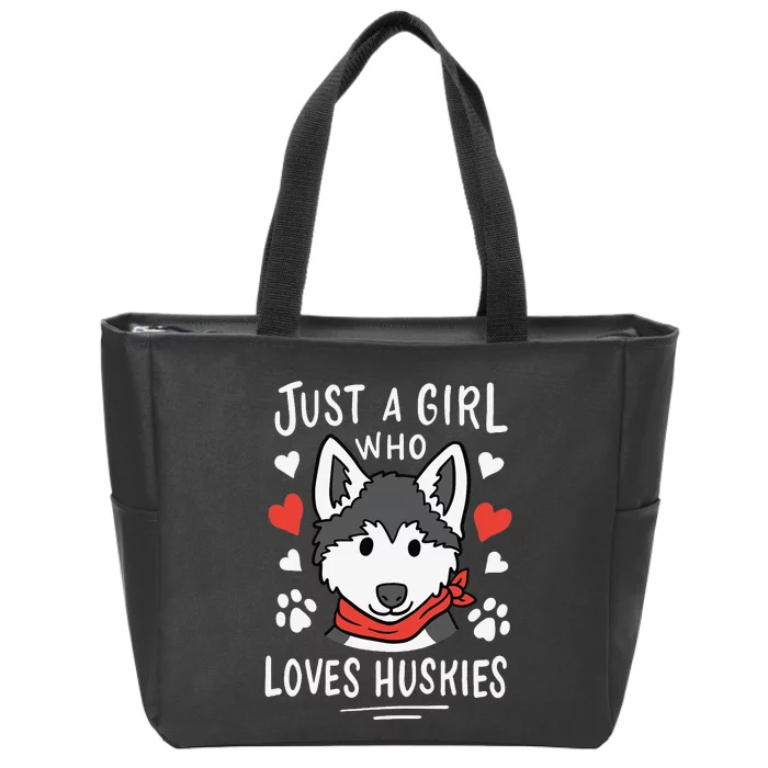 Just a Who Loves Huskies Gift Husky Dog Lover Zip Tote Bag