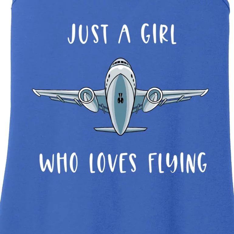 Just A Who Love Flying Female Pilot Aviation Airplane Meaningful Gift Ladies Essential Tank