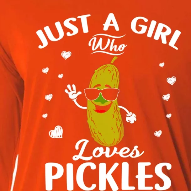 Just A Who Loves Pickles Gift For Pickles Lover Cooling Performance Long Sleeve Crew