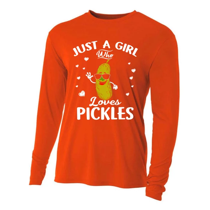 Just A Who Loves Pickles Gift For Pickles Lover Cooling Performance Long Sleeve Crew