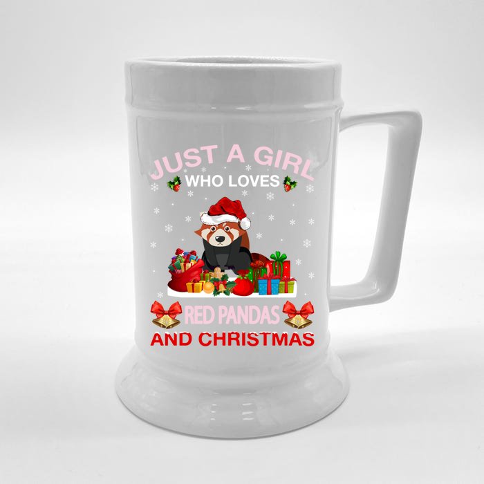 Just A Who Loves Red Pandas And Christmas Meaningful Gift Front & Back Beer Stein