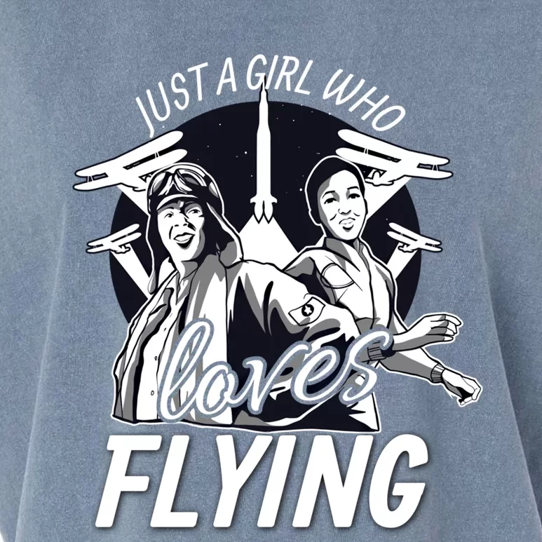 Just A Who Loves Flying Airplane Pilot Pilot Gift Garment-Dyed Women's Muscle Tee