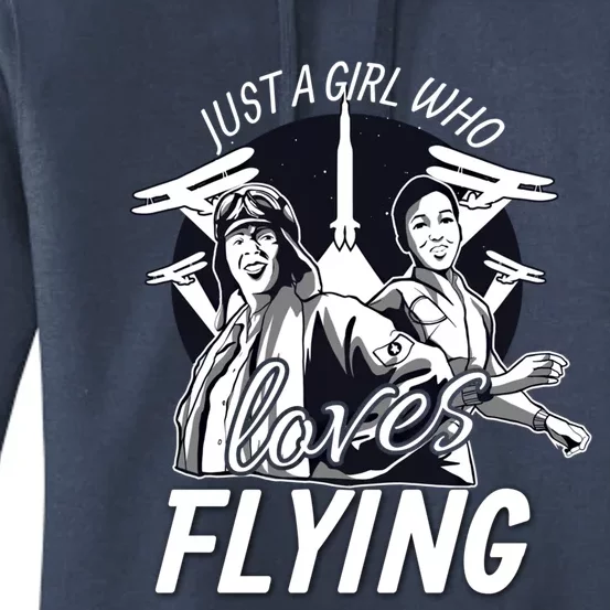 Just A Who Loves Flying Airplane Pilot Pilot Gift Women's Pullover Hoodie