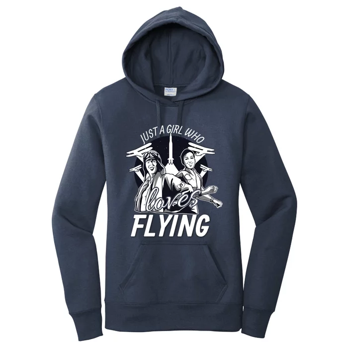 Just A Who Loves Flying Airplane Pilot Pilot Gift Women's Pullover Hoodie