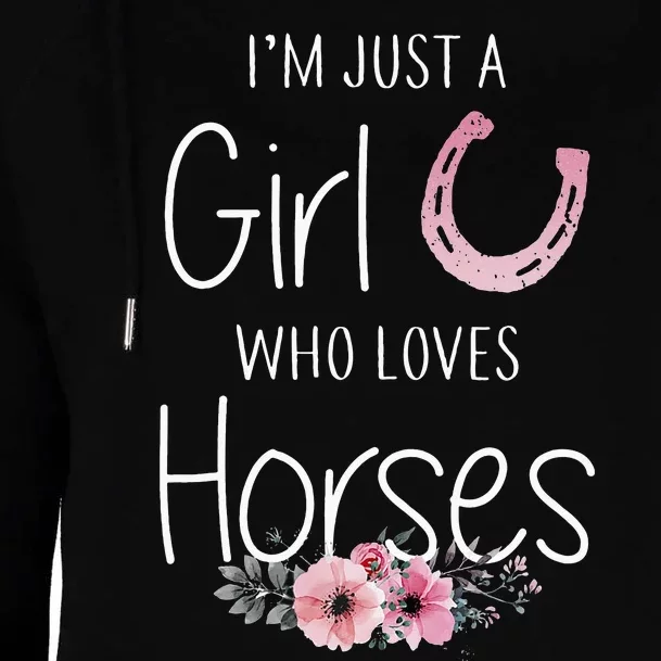 Just A Who Loves Horses Horse Lover Cute Womens Funnel Neck Pullover Hood