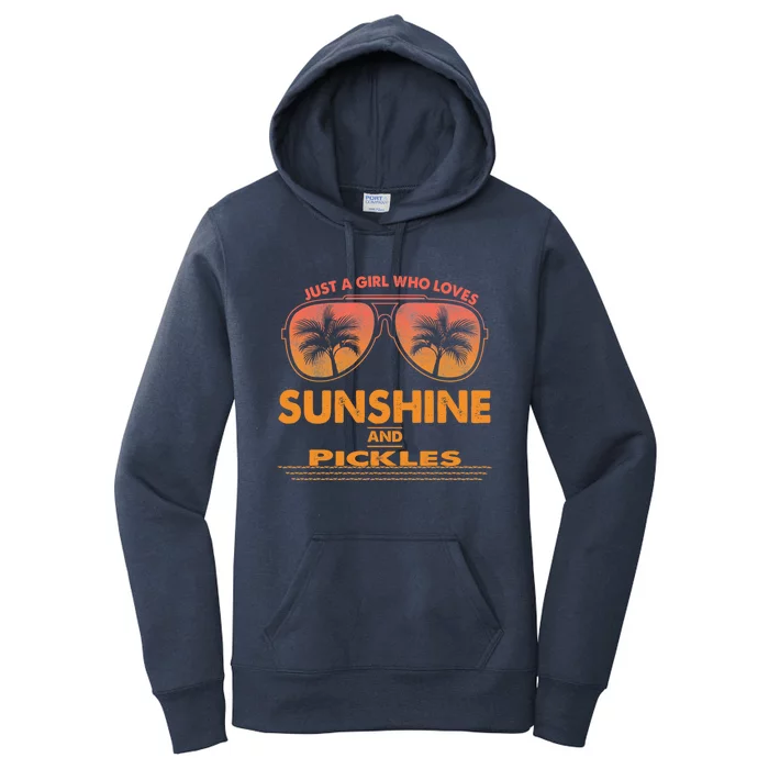 Just A Who Loves Sunshine And Pickles Sunglasses Gift Women's Pullover Hoodie