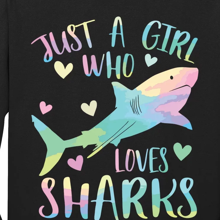 Just A Who Loves Sharks Cute Shark Lover Themed Long Sleeve Shirt