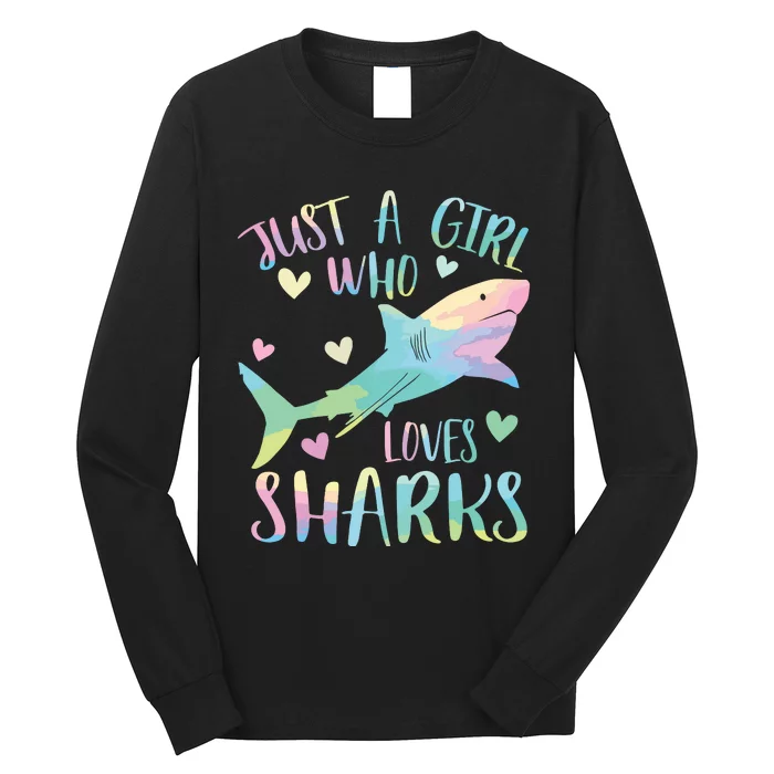 Just A Who Loves Sharks Cute Shark Lover Themed Long Sleeve Shirt