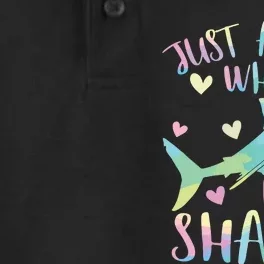 Just A Who Loves Sharks Cute Shark Lover Themed Dry Zone Grid Performance Polo