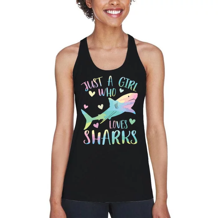 Just A Who Loves Sharks Cute Shark Lover Themed Women's Racerback Tank