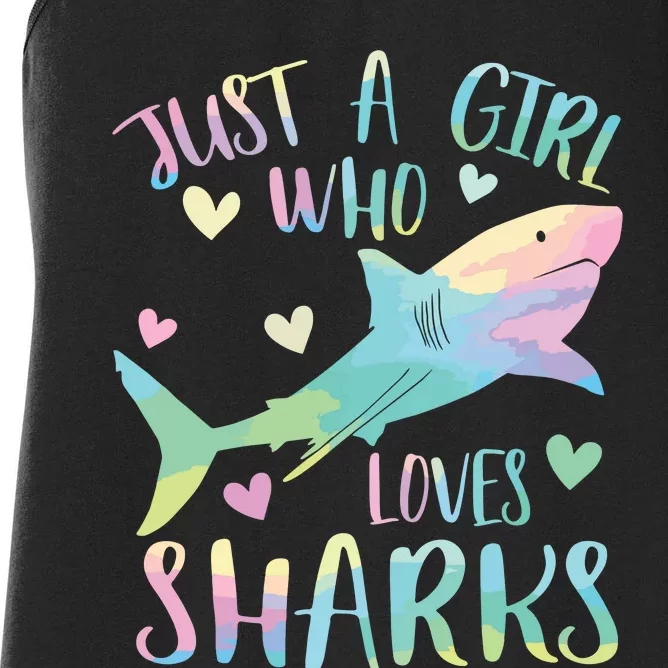 Just A Who Loves Sharks Cute Shark Lover Themed Women's Racerback Tank