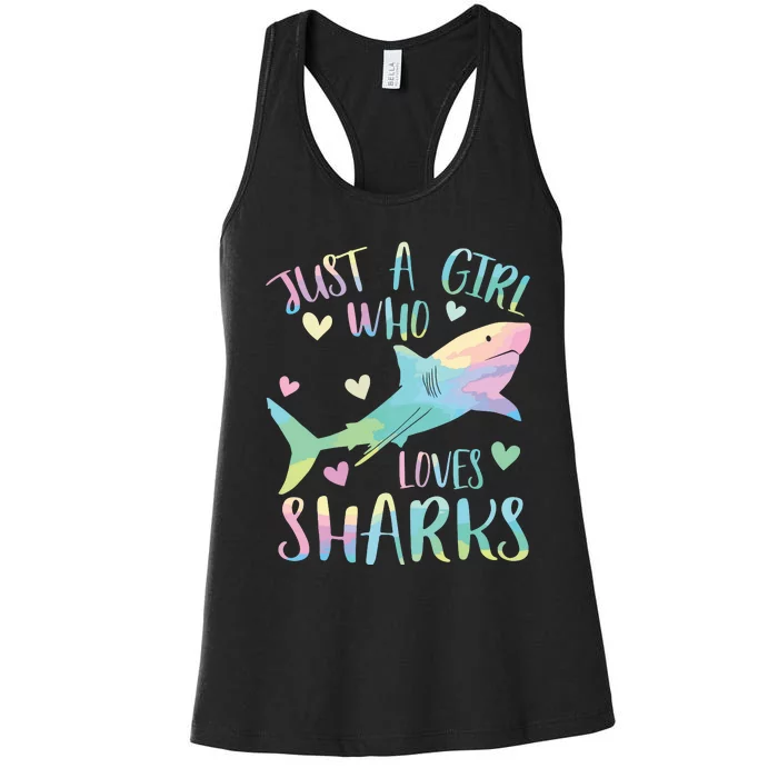 Just A Who Loves Sharks Cute Shark Lover Themed Women's Racerback Tank