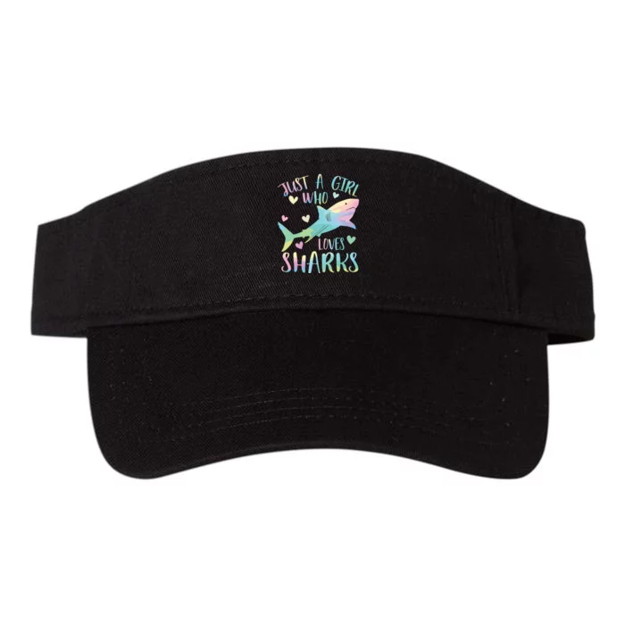 Just A Who Loves Sharks Cute Shark Lover Themed Valucap Bio-Washed Visor