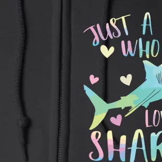 Just A Who Loves Sharks Cute Shark Lover Themed Full Zip Hoodie