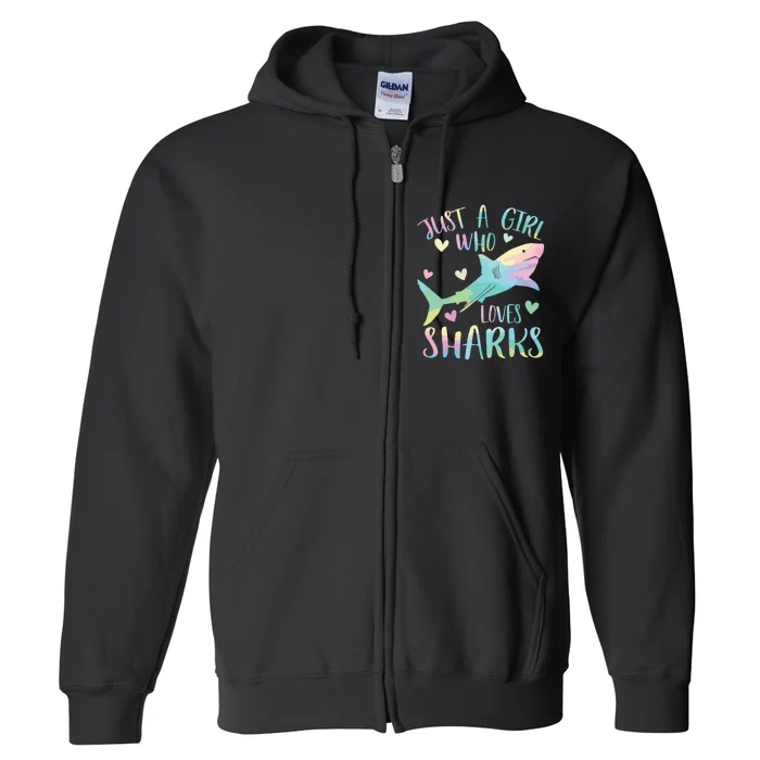 Just A Who Loves Sharks Cute Shark Lover Themed Full Zip Hoodie