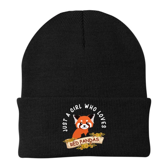 Just A Who Loves Red Pandas Cute Red Panda Knit Cap Winter Beanie