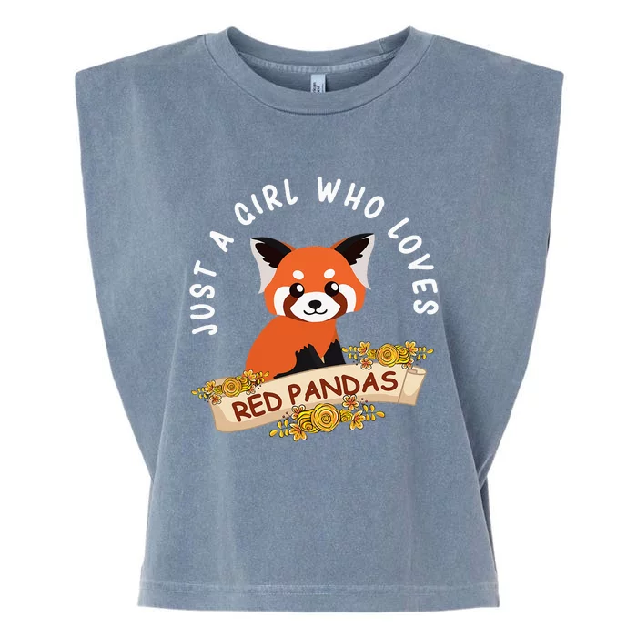 Just A Who Loves Red Pandas Cute Red Panda Garment-Dyed Women's Muscle Tee