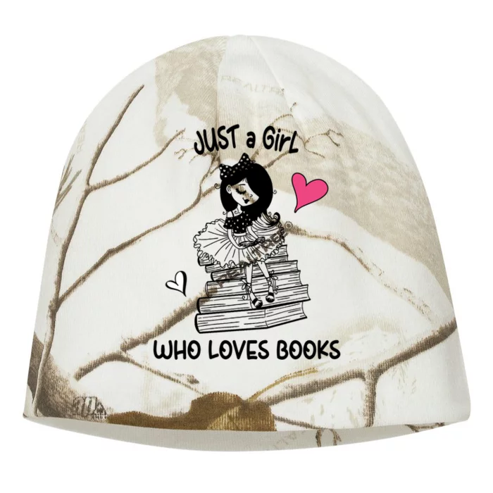 Just A Who Loves Books Reading Book Cute Heart Bookish Funny Gift Kati - Camo Knit Beanie