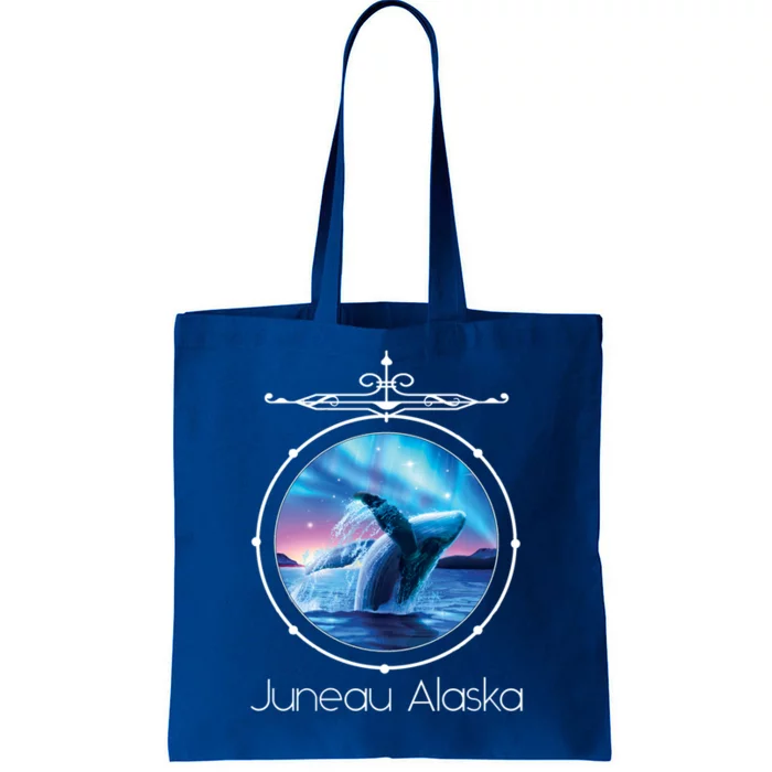 Juneau Alaska Whale Watching Aurora Borealis Souvenir Gift Tote Bag