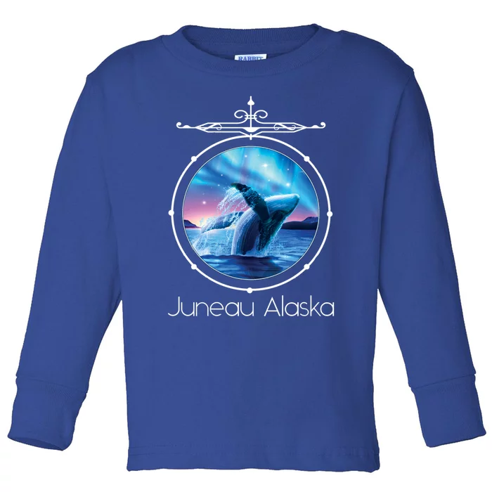 Juneau Alaska Whale Watching Aurora Borealis Souvenir Gift Toddler Long Sleeve Shirt