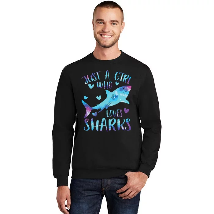 Just A Who Loves Sharks Galaxy Shark Lover Theme Sweatshirt