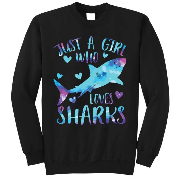 Just A Who Loves Sharks Galaxy Shark Lover Theme Sweatshirt