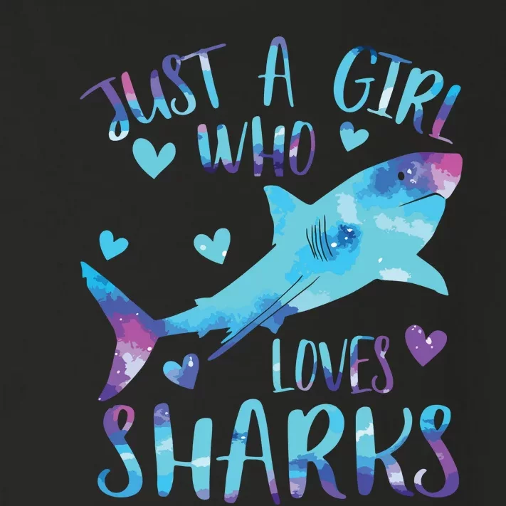 Just A Who Loves Sharks Galaxy Shark Lover Theme Toddler Long Sleeve Shirt