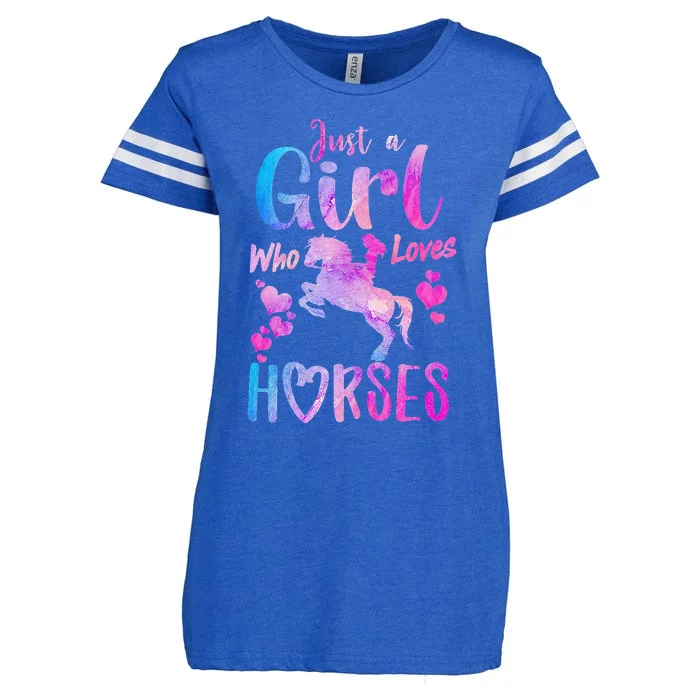 Just A Who Loves Horses Riding Cute Horse Enza Ladies Jersey Football T-Shirt