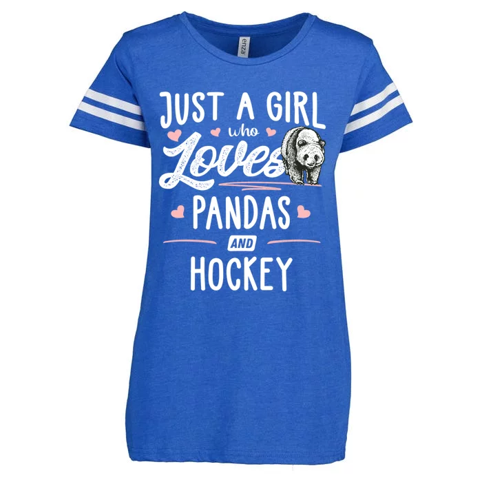 Just A Who Loves Pandas And Hockey Gift Gift Enza Ladies Jersey Football T-Shirt