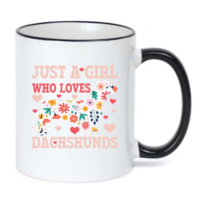 Just A Who Loves Dachshunds Funny Cute Doxie Dog Gift Black Color Changing Mug