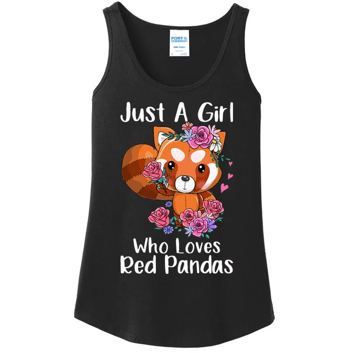 Just A Who Loves Red Pandas Funny Red Panda Ladies Essential Tank