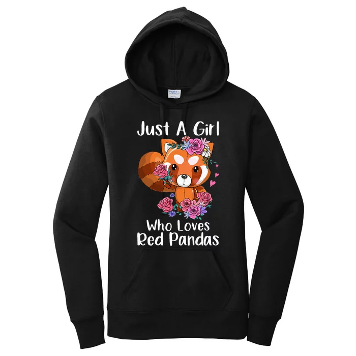 Just A Who Loves Red Pandas Funny Red Panda Women's Pullover Hoodie