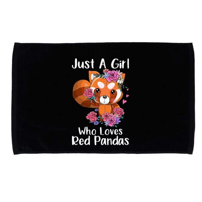 Just A Who Loves Red Pandas Funny Red Panda Microfiber Hand Towel