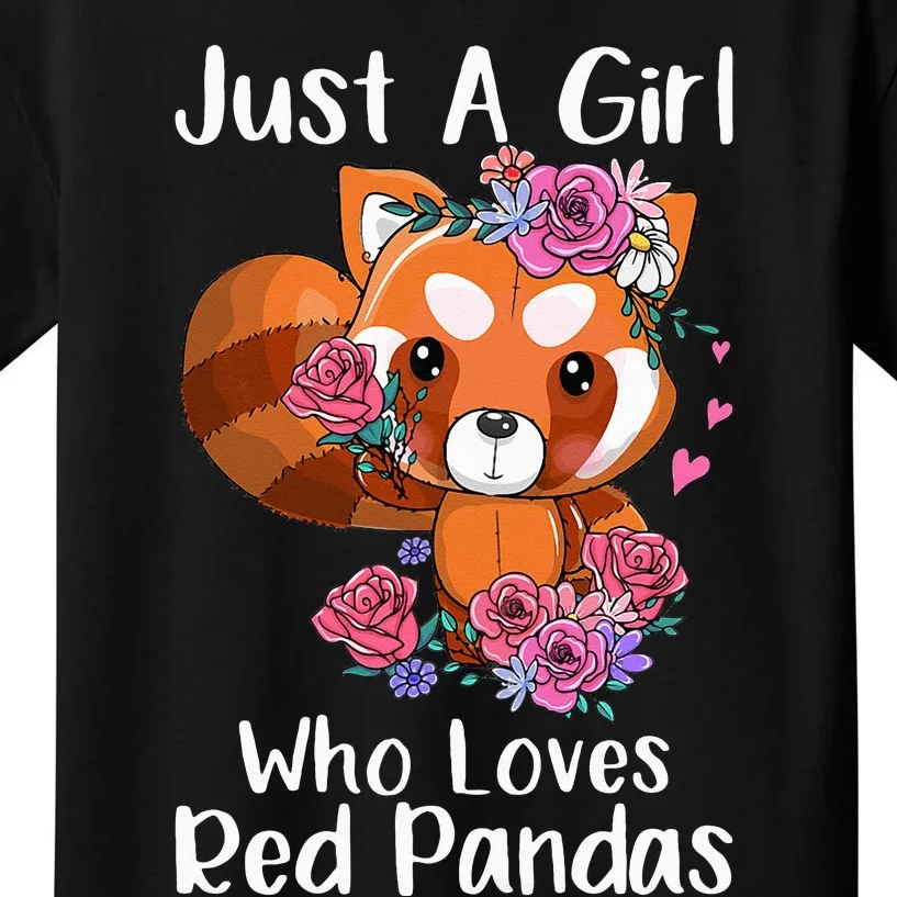 Just A Who Loves Red Pandas Funny Red Panda Kids T-Shirt