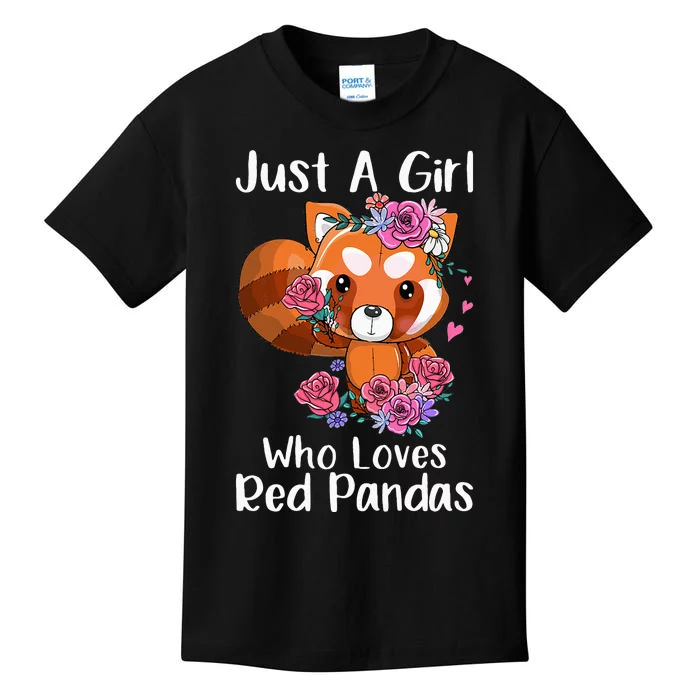 Just A Who Loves Red Pandas Funny Red Panda Kids T-Shirt