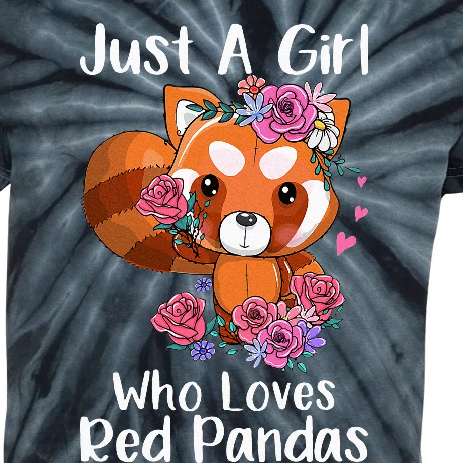 Just A Who Loves Red Pandas Funny Red Panda Kids Tie-Dye T-Shirt